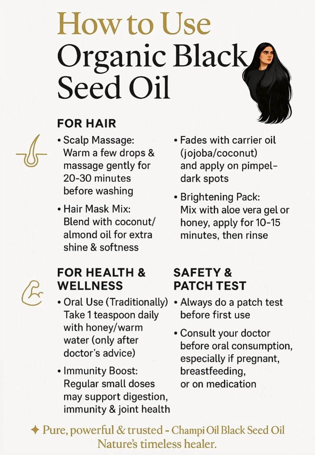 Organic Black Seed Oil – 100% Pure Cold-Pressed Kalonji Oil for Hair Growth, Radiant Skin & Immune Support