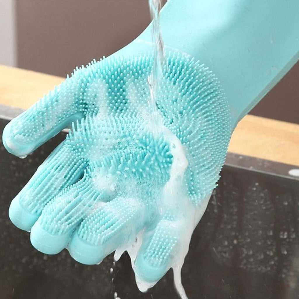 Silicone Dishwashing Gloves – Durable, Non-Slip Grip, Easy-Clean & Long-Lasting Performance (Random Colors)