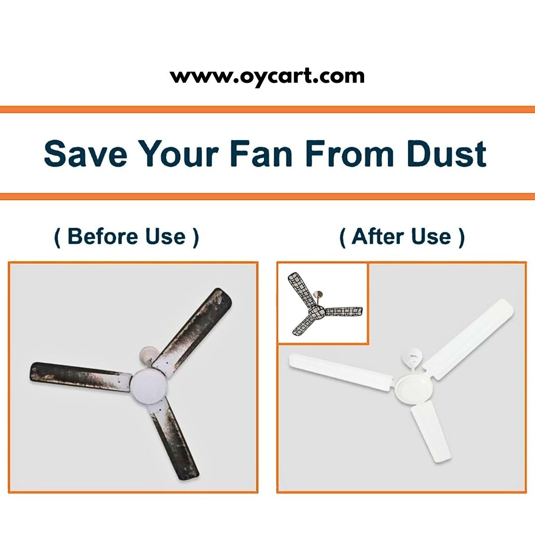 Waterproof & Dustproof 3-Blade Ceiling Fan Cover – Premium Protection (Random Color)