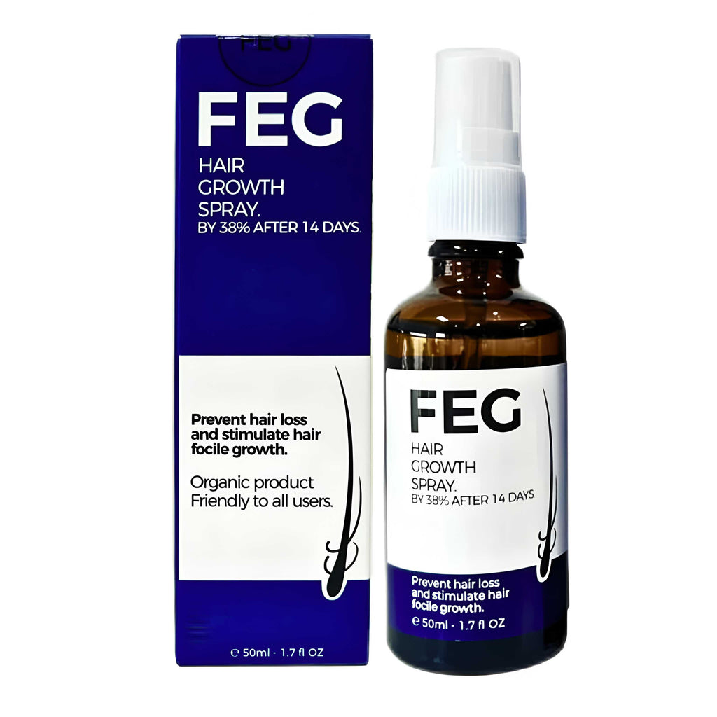FEG PLUS Hair & Beard Regrowth Spray – Anti-Hair Loss with Minoxidil, Redensyl & Natural Extracts (50ml)