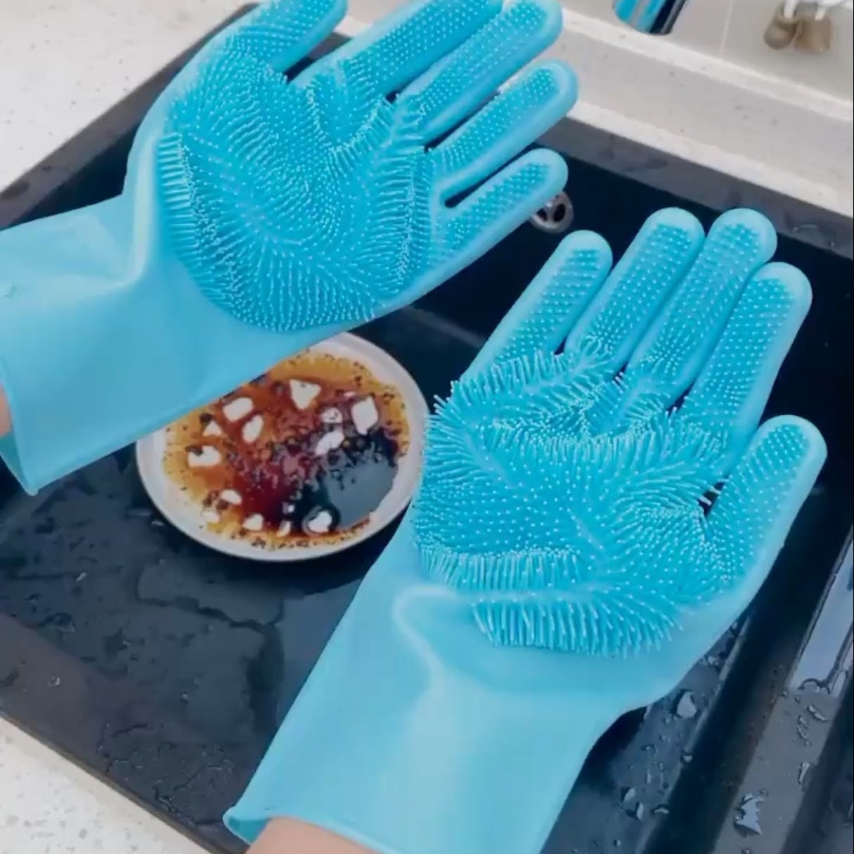 Silicone Dishwashing Gloves – Durable, Non-Slip Grip, Easy-Clean & Long-Lasting Performance (Random Colors)