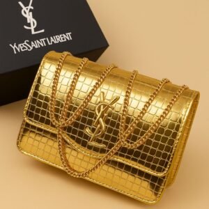 croc crossbody bag – black chain strap luxury style