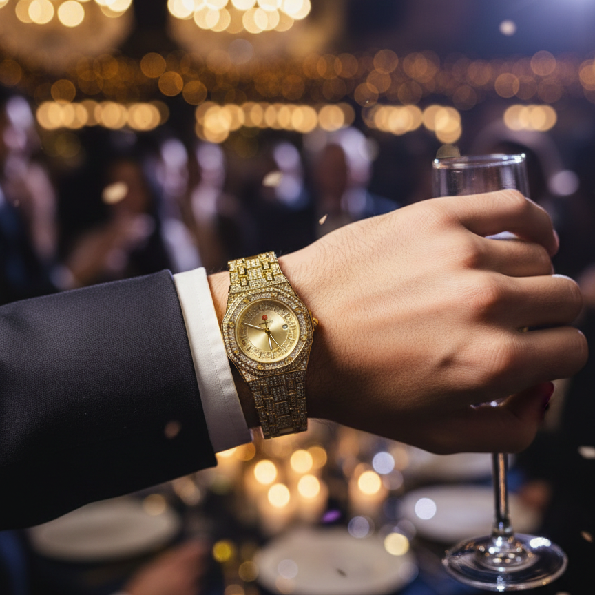 gold diamond style watch – luxury quartz unisex gold diamond style watch – luxury quartz unisex