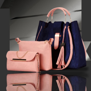 3 piece women handbag set – tote, pouch & clutch