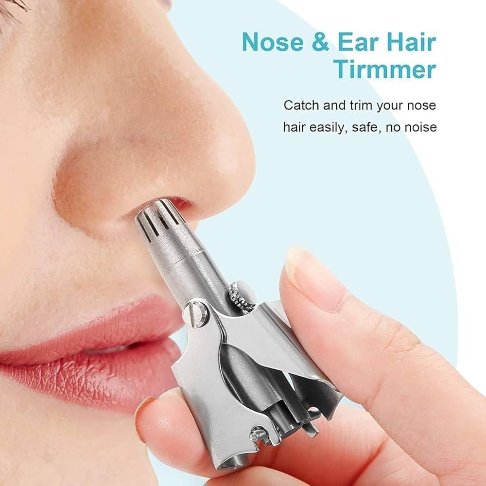Manual Nose Hair Trimmer – Stainless Steel Grooming Tool Manual Nose Hair Trimmer – Stainless Steel Grooming Tool