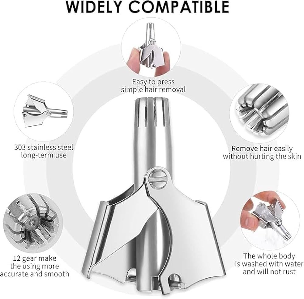 Manual Nose Hair Trimmer – Stainless Steel Grooming Tool Manual Nose Hair Trimmer – Stainless Steel Grooming Tool