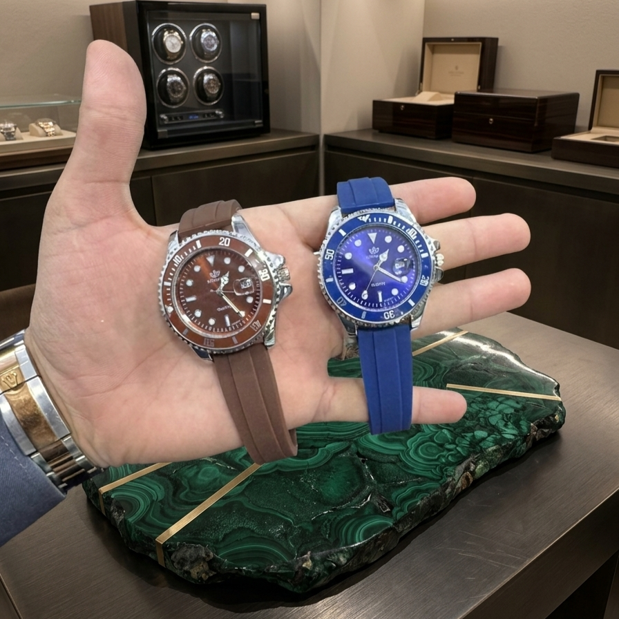 men’s sports watch – blue silicone strap luxury style men’s sports watch – blue silicone strap luxury style
