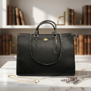 luxury black tote bag – elegant 16×11 designer style