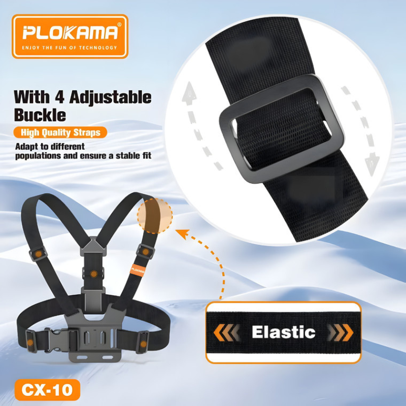 plokama cx10 chest mount – 360° action camera & phone holder plokama cx10 chest mount – 360° action camera & phone holder
