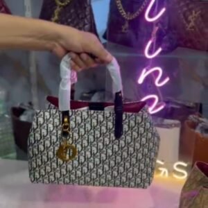 designer monogram tote bag – elegant beige handbag