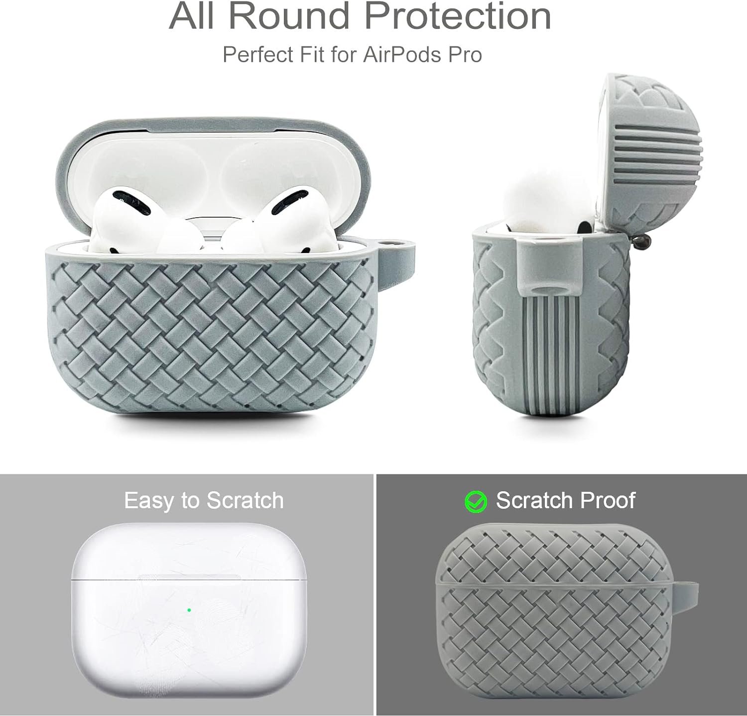 silicone braided airpods case – soft tpu shockproof cover (breathable design) silicone braided airpods case – soft tpu shockproof cover (breathable design)