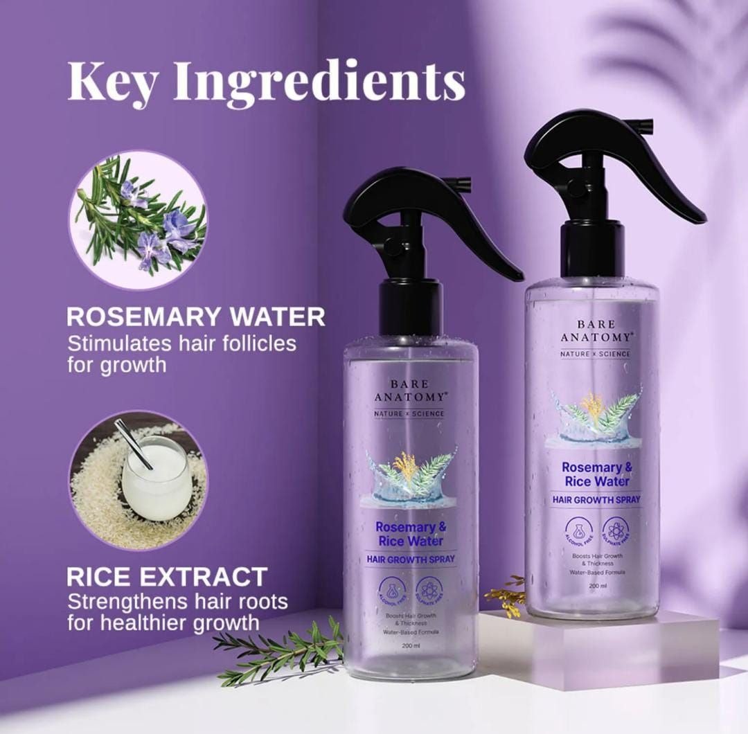 Rosemary & Rice Hair Growth Spray 200ml – Thick & Strong Hair Rosemary & Rice Hair Growth Spray 200ml – Thick & Strong Hair