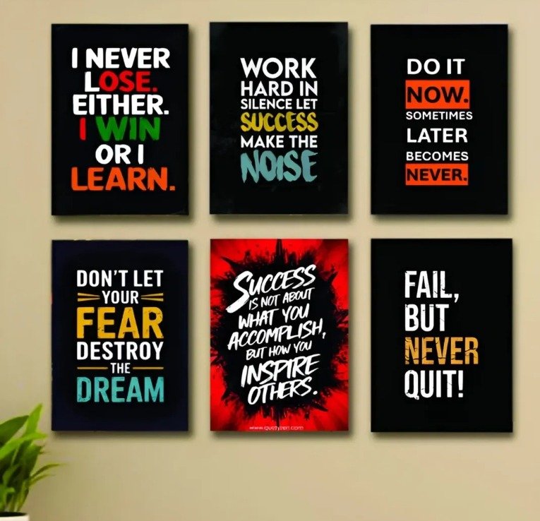 6 piece motivational wall frames – wooden quote decor 6 piece motivational wall frames – wooden quote decor