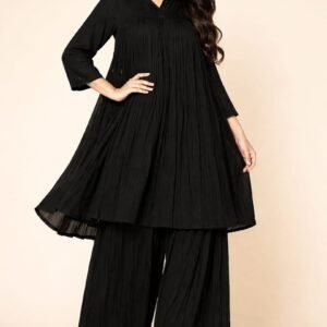 purple pleated 2 piece dress for women (code: oc2p000201)