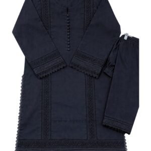 black embroidered 2 piece dress for women (oc2p000208)