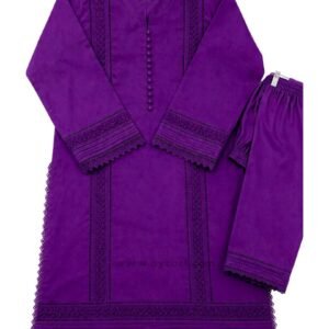 purple embroidered 2 piece dress for women (oc2p000207)