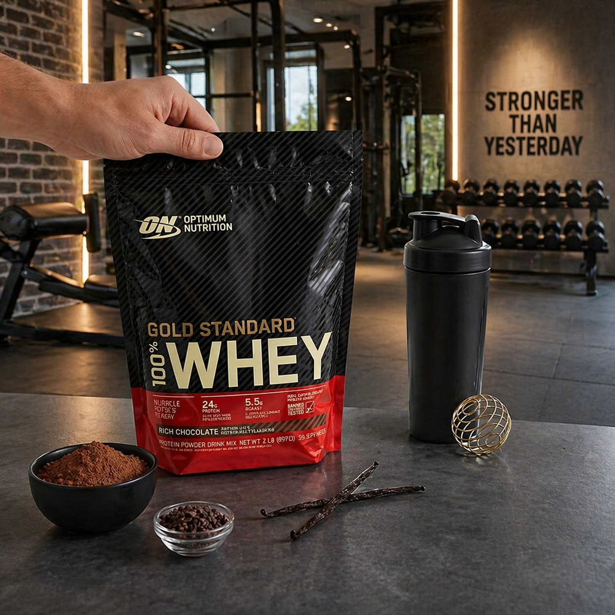 ON Gold Standard Whey Protein 1kg Chocolate – Muscle Gain ON Gold Standard Whey Protein 1kg Chocolate – Muscle Gain