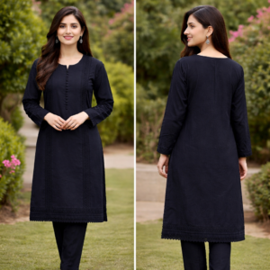 Elegant Black Premium Lawn 2 Piece Suit – Minimal & Classy Look