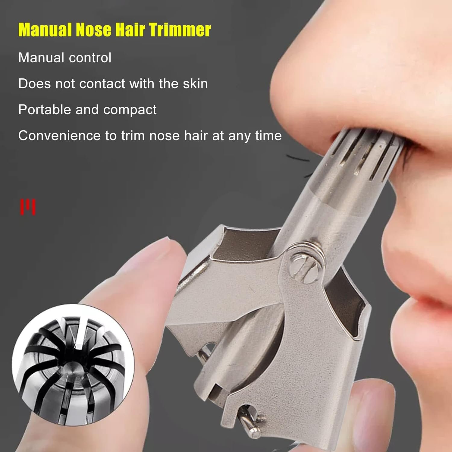 premium manual nose hair trimmer – safe, painless & travel ready grooming tool premium manual nose hair trimmer – safe, painless & travel ready grooming tool