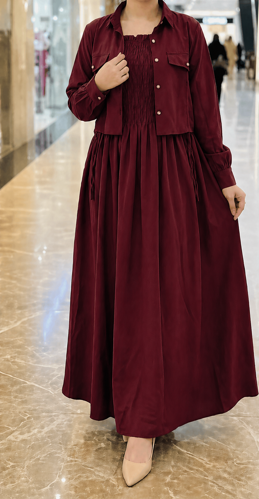 premium lawn maxi dress with stylish front open shirt jacket ocwd10005 premium lawn maxi dress with stylish front open shirt jacket ocwd10005