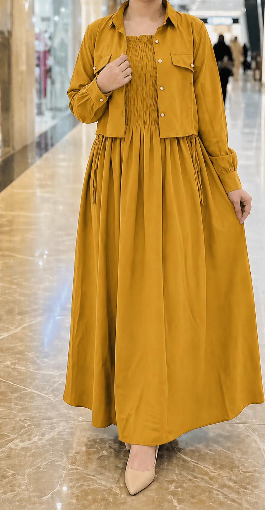 premium lawn maxi dress with stylish front open shirt jacket ocwd10005 premium lawn maxi dress with stylish front open shirt jacket ocwd10005