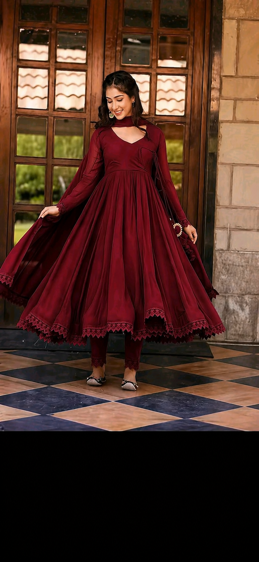 premium lawn maxi frock suit with dupatta (elegant flare style) ocwd10005 premium lawn maxi frock suit with dupatta (elegant flare style) ocwd10005
