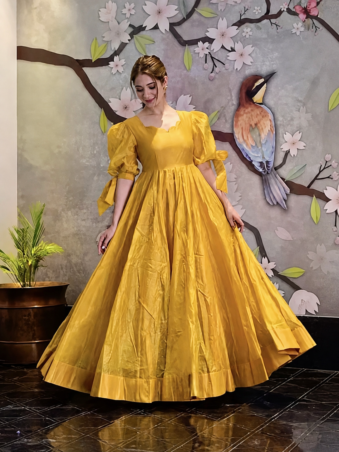 Luxury Flowy Maxi Dress for Women – Premium Lawn Fabric Elegant Puff Sleeve Long Frock - ocwd10003 Luxury Flowy Maxi Dress for Women – Premium Lawn Fabric Elegant Puff Sleeve Long Frock - ocwd10003