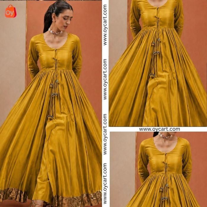 premium lawn maxi dress with tassel detail & golden border premium lawn maxi dress with tassel detail & golden border