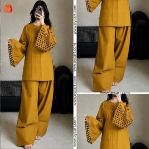 premium lawn 2 piece embroidered suit with stylish cutwork sleeves ocwd10015